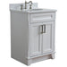 Bellaterra Home Terni 25" 2-Door 1-Drawer White Freestanding Vanity Set With Ceramic Undermount Oval Sink and White Quartz Top - Luxe Vanity & Tub