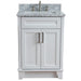 Bellaterra Home Terni 25" 2-Door 1-Drawer White Freestanding Vanity Set With Ceramic Undermount Rectangular Sink and White Carrara Marble Top - Luxe Vanity & Tub