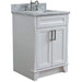 Bellaterra Home Terni 25" 2-Door 1-Drawer White Freestanding Vanity Set With Ceramic Undermount Rectangular Sink and White Carrara Marble Top - Luxe Vanity & Tub