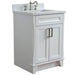 Bellaterra Home Terni 25" 2-Door 1-Drawer White Freestanding Vanity Set With Ceramic Undermount Rectangular Sink and White Quartz Top - Luxe Vanity & Tub