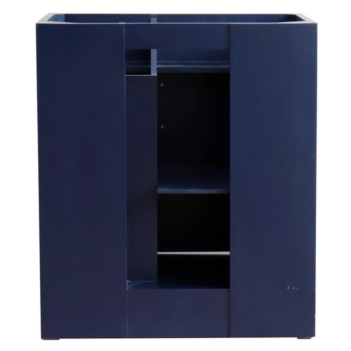 Bellaterra Home Terni 30" 1-Door 2-Drawer Blue Freestanding Vanity Base - Luxe Vanity & Tub