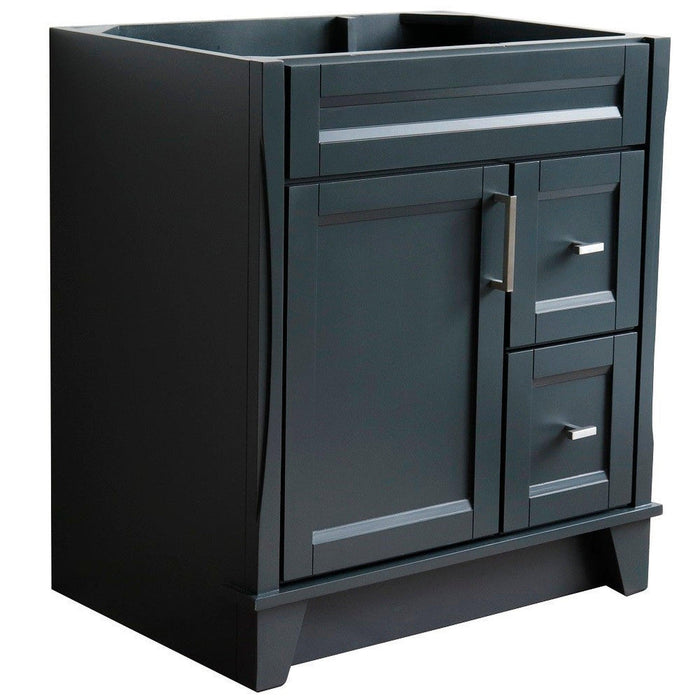 Bellaterra Home Terni 30" 1-Door 2-Drawer Dark Gray Freestanding Vanity Base - Luxe Vanity & Tub