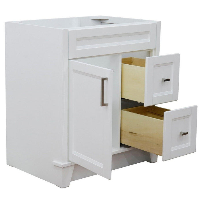 Bellaterra Home Terni 30" 1-Door 2-Drawer White Freestanding Vanity Base - Luxe Vanity & Tub