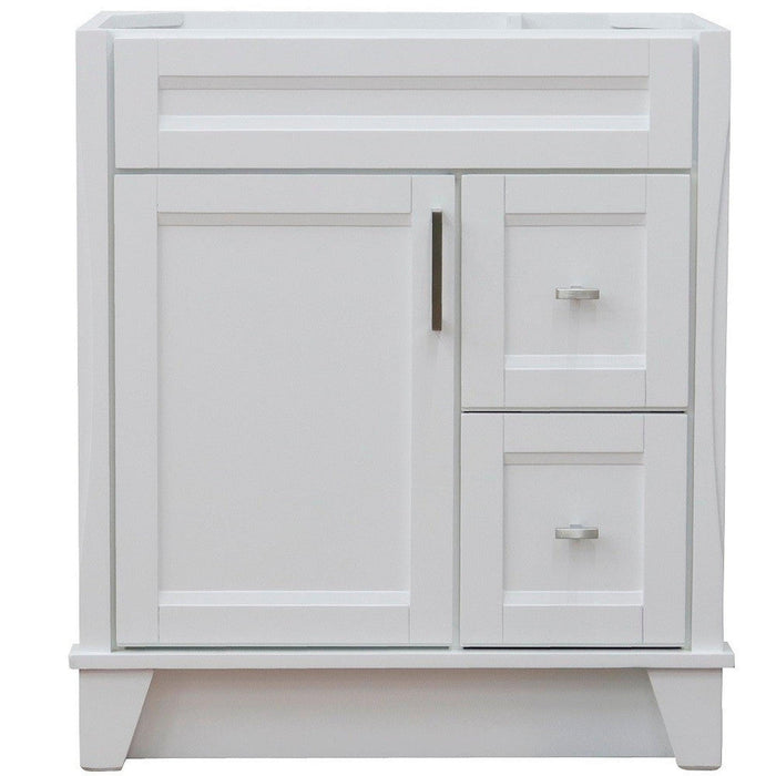 Bellaterra Home Terni 30" 1-Door 2-Drawer White Freestanding Vanity Base