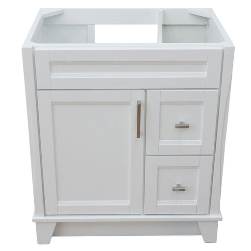 Bellaterra Home Terni 30" 1-Door 2-Drawer White Freestanding Vanity Base - Luxe Vanity & Tub