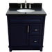 Bellaterra Home Terni 31" 1-Door 2-Drawer Blue Freestanding Vanity Set With Ceramic Undermount Oval Sink and Black Galaxy Granite Top - Luxe Vanity & Tub