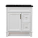 Bellaterra Home Terni 31" 1-Door 2-Drawer White Freestanding Vanity Set With Ceramic Undermount Oval Sink and Black Galaxy Granite Top - Luxe Vanity & Tub