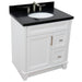 Bellaterra Home Terni 31" 1-Door 2-Drawer White Freestanding Vanity Set With Ceramic Undermount Oval Sink and Black Galaxy Granite Top - Luxe Vanity & Tub