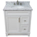 Bellaterra Home Terni 31" 1-Door 2-Drawer White Freestanding Vanity Set With Ceramic Undermount Oval Sink and White Carrara Marble Top - Luxe Vanity & Tub