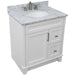 Bellaterra Home Terni 31" 1-Door 2-Drawer White Freestanding Vanity Set With Ceramic Undermount Oval Sink and White Carrara Marble Top - Luxe Vanity & Tub