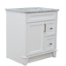 Bellaterra Home Terni 31" 1-Door 2-Drawer White Freestanding Vanity Set With Ceramic Undermount Oval Sink and White Carrara Marble Top - Luxe Vanity & Tub