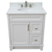 Bellaterra Home Terni 31" 1-Door 2-Drawer White Freestanding Vanity Set With Ceramic Undermount Oval Sink and White Quartz Top - Luxe Vanity & Tub