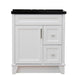 Bellaterra Home Terni 31" 1-Door 2-Drawer White Freestanding Vanity Set With Ceramic Undermount Rectangular Sink and Black Galaxy Granite Top - Luxe Vanity & Tub