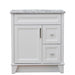 Bellaterra Home Terni 31" 1-Door 2-Drawer White Freestanding Vanity Set With Ceramic Undermount Rectangular Sink and White Carrara Marble Top - Luxe Vanity & Tub