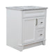 Bellaterra Home Terni 31" 1-Door 2-Drawer White Freestanding Vanity Set With Ceramic Undermount Rectangular Sink and White Carrara Marble Top - Luxe Vanity & Tub