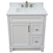 Bellaterra Home Terni 31" 1-Door 2-Drawer White Freestanding Vanity Set With Ceramic Undermount Rectangular Sink and White Quartz Top - Luxe Vanity & Tub