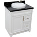 Bellaterra Home Terni 31" 1-Door 2-Drawer White Freestanding Vanity Set With Ceramic Vessel Sink and Black Galaxy Granite Top - Luxe Vanity & Tub