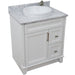 Bellaterra Home Terni 31" 1-Door 2-Drawer White Freestanding Vanity Set With Ceramic Vessel Sink and White Carrara Marble Top - Luxe Vanity & Tub