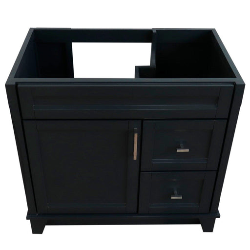 Bellaterra Home Terni 36" 1-Door 2-Drawer Dark Gray Freestanding Vanity Base With Left Door - Luxe Vanity & Tub