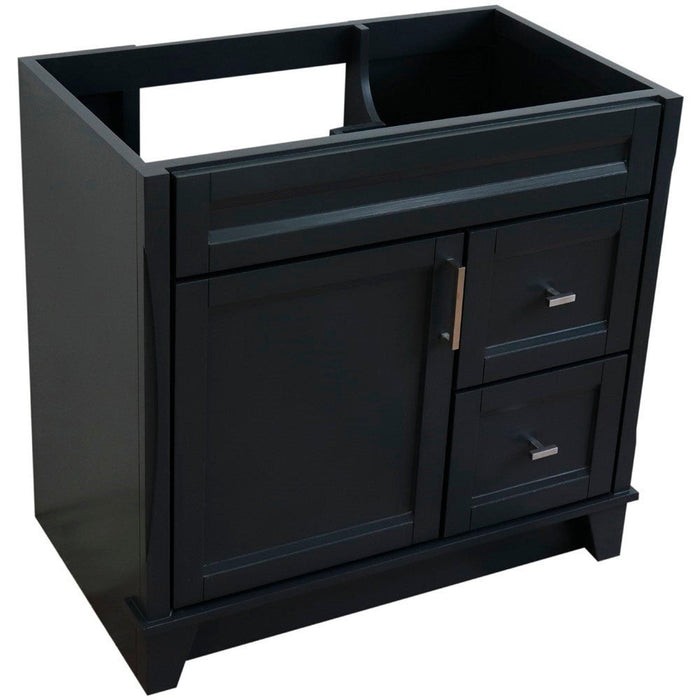 Bellaterra Home Terni 36" 1-Door 2-Drawer Dark Gray Freestanding Vanity Base With Left Door - Luxe Vanity & Tub