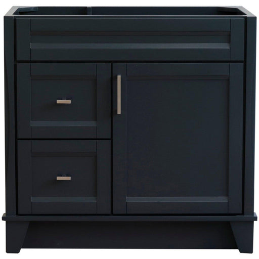 Bellaterra Home Terni 36" 1-Door 2-Drawer Dark Gray Freestanding Vanity Base With Right Door