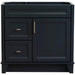 Bellaterra Home Terni 36" 1-Door 2-Drawer Dark Gray Freestanding Vanity Base With Right Door