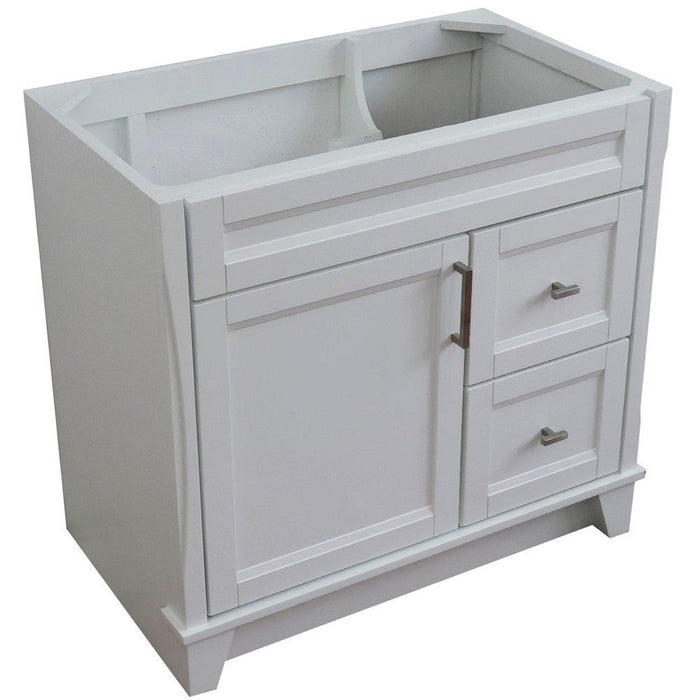 Bellaterra Home Terni 36" 1-Door 2-Drawer White Freestanding Vanity Base With Left Door - Luxe Vanity & Tub