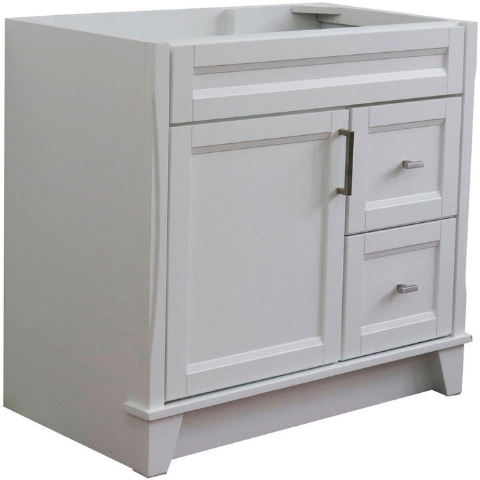 Bellaterra Home Terni 36" 1-Door 2-Drawer White Freestanding Vanity Base With Left Door - Luxe Vanity & Tub