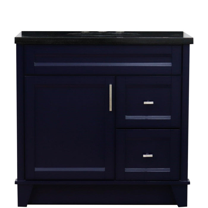 Bellaterra Home Terni 37" 1-Door 2-Drawer Blue Freestanding Vanity Set - Luxe Vanity & Tub