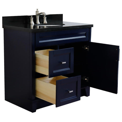 Bellaterra Home Terni 37" 1-Door 2-Drawer Blue Freestanding Vanity Set - Luxe Vanity & Tub