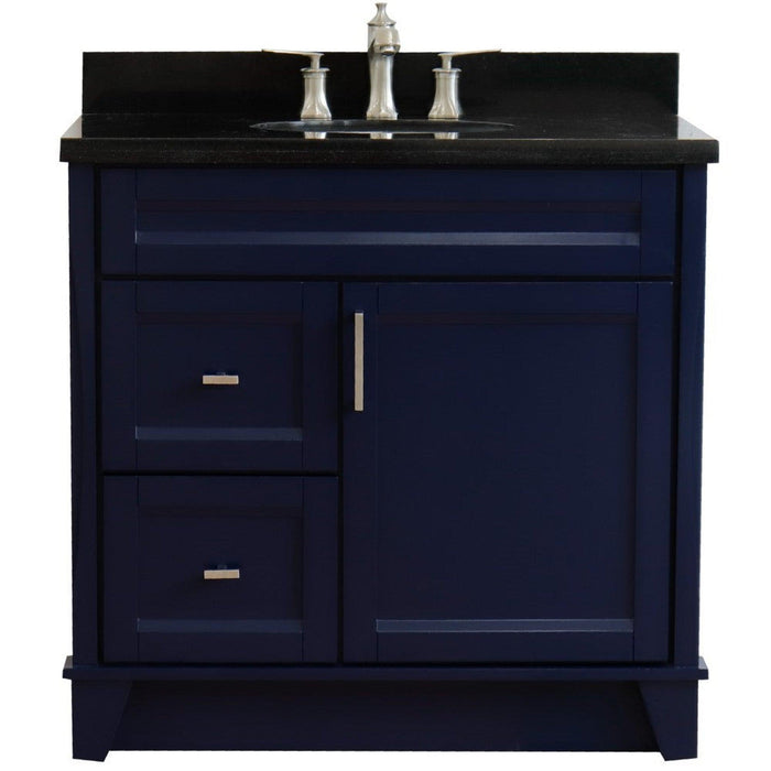 Bellaterra Home Terni 37" 1-Door 2-Drawer Blue Freestanding Vanity Set - Luxe Vanity & Tub