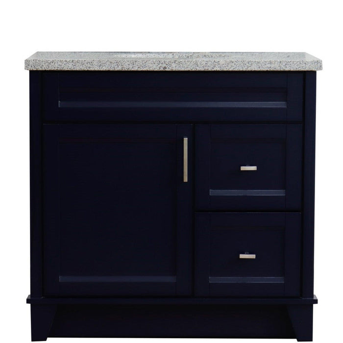 Bellaterra Home Terni 37" 1-Door 2-Drawer Blue Freestanding Vanity Set - Luxe Vanity & Tub