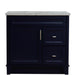 Bellaterra Home Terni 37" 1-Door 2-Drawer Blue Freestanding Vanity Set - Luxe Vanity & Tub