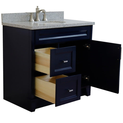 Bellaterra Home Terni 37" 1-Door 2-Drawer Blue Freestanding Vanity Set - Luxe Vanity & Tub