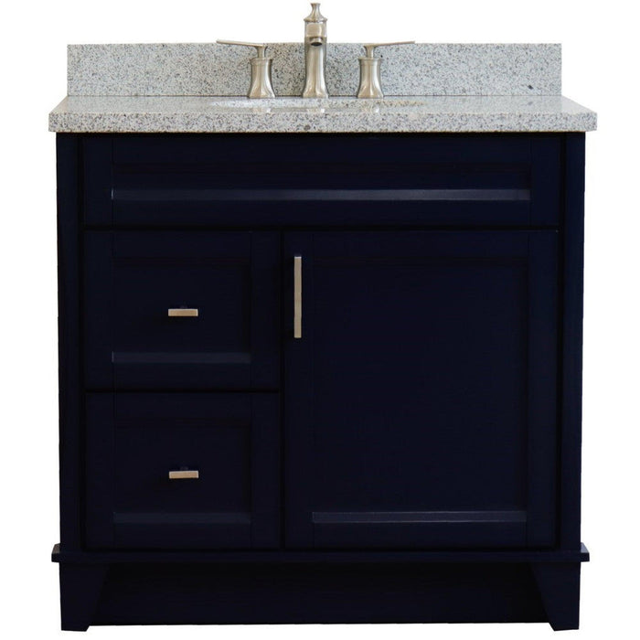 Bellaterra Home Terni 37" 1-Door 2-Drawer Blue Freestanding Vanity Set - Luxe Vanity & Tub