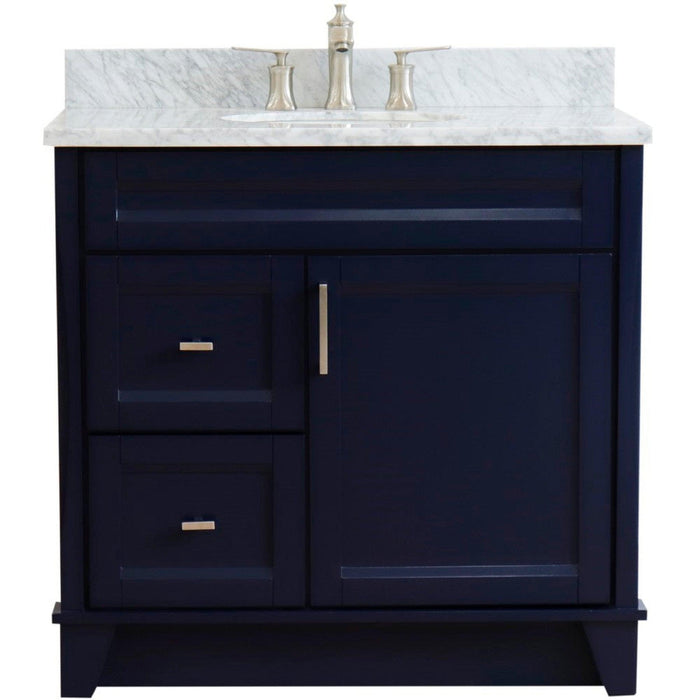 Bellaterra Home Terni 37" 1-Door 2-Drawer Blue Freestanding Vanity Set - Luxe Vanity & Tub