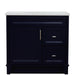 Bellaterra Home Terni 37" 1-Door 2-Drawer Blue Freestanding Vanity Set - Luxe Vanity & Tub