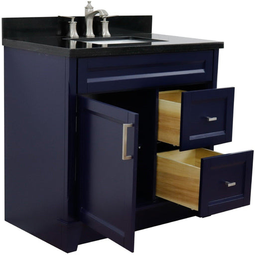 Bellaterra Home Terni 37" 1-Door 2-Drawer Blue Freestanding Vanity Set - Luxe Vanity & Tub