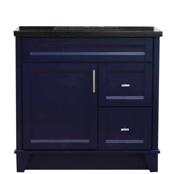 Bellaterra Home Terni 37" 1-Door 2-Drawer Blue Freestanding Vanity Set - Luxe Vanity & Tub