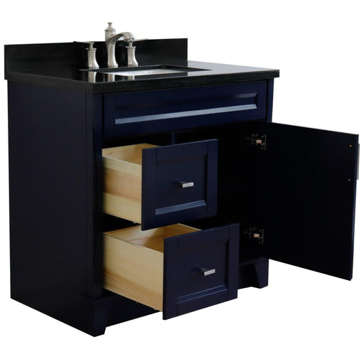 Bellaterra Home Terni 37" 1-Door 2-Drawer Blue Freestanding Vanity Set - Luxe Vanity & Tub