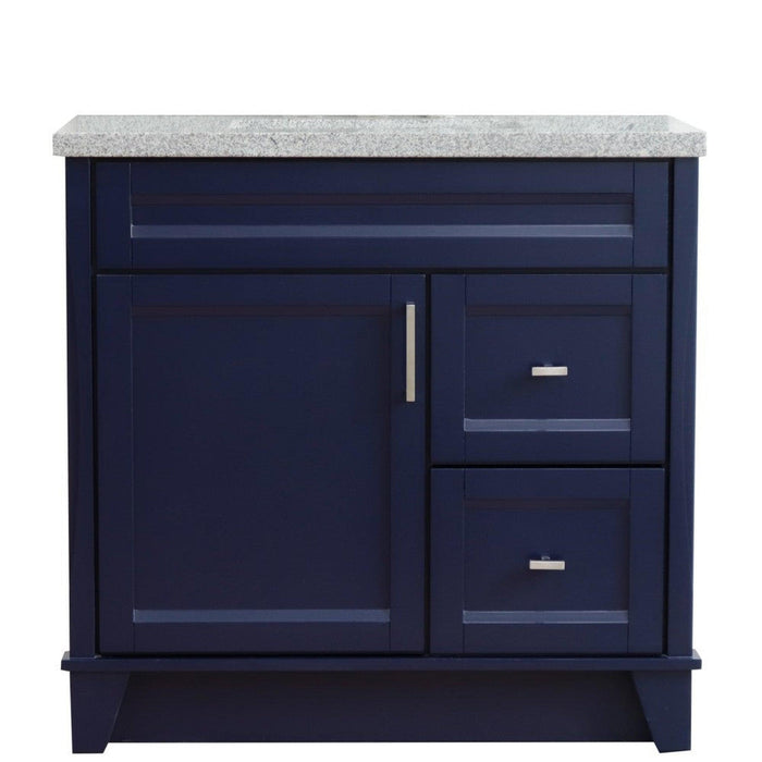 Bellaterra Home Terni 37" 1-Door 2-Drawer Blue Freestanding Vanity Set - Luxe Vanity & Tub