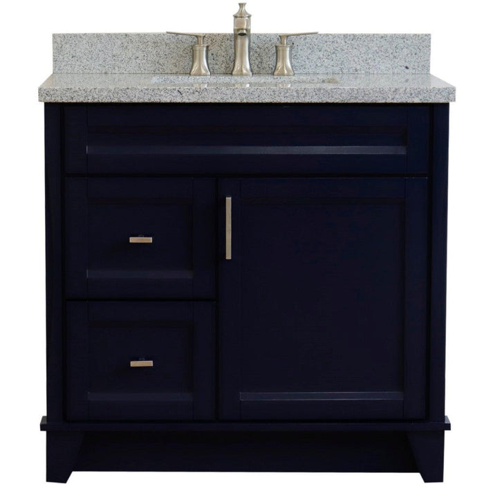 Bellaterra Home Terni 37" 1-Door 2-Drawer Blue Freestanding Vanity Set - Luxe Vanity & Tub