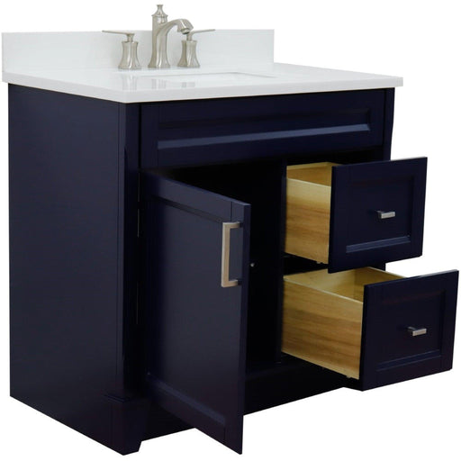 Bellaterra Home Terni 37" 1-Door 2-Drawer Blue Freestanding Vanity Set - Luxe Vanity & Tub