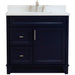 Bellaterra Home Terni 37" 1-Door 2-Drawer Blue Freestanding Vanity Set - Luxe Vanity & Tub