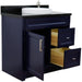 Bellaterra Home Terni 37" 1-Door 2-Drawer Blue Freestanding Vanity Set - Luxe Vanity & Tub