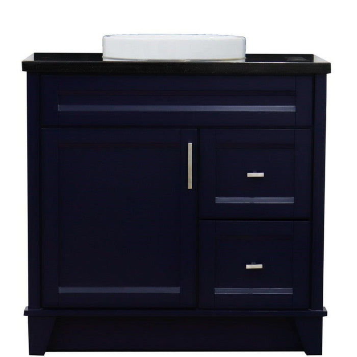 Bellaterra Home Terni 37" 1-Door 2-Drawer Blue Freestanding Vanity Set - Luxe Vanity & Tub