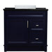 Bellaterra Home Terni 37" 1-Door 2-Drawer Blue Freestanding Vanity Set - Luxe Vanity & Tub