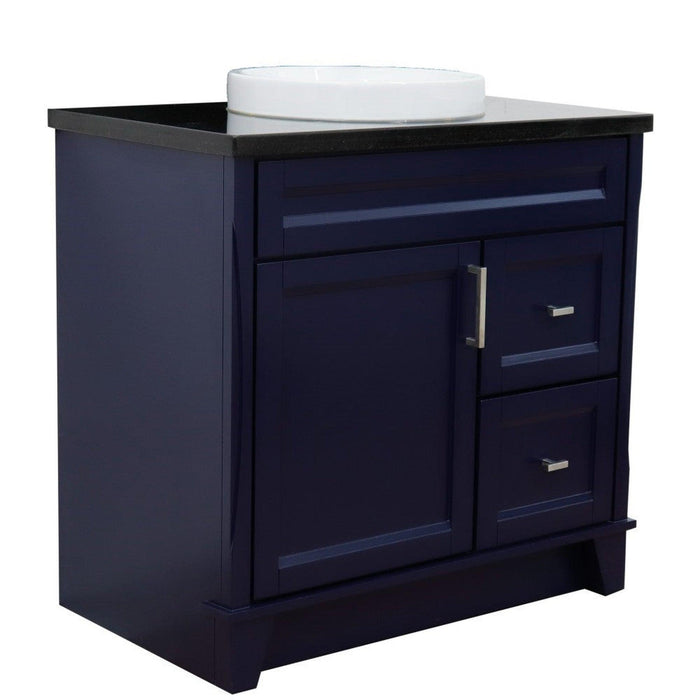 Bellaterra Home Terni 37" 1-Door 2-Drawer Blue Freestanding Vanity Set - Luxe Vanity & Tub