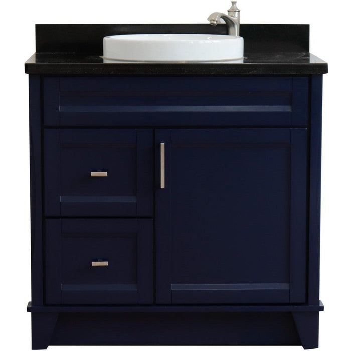 Bellaterra Home Terni 37" 1-Door 2-Drawer Blue Freestanding Vanity Set - Luxe Vanity & Tub