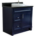 Bellaterra Home Terni 37" 1-Door 2-Drawer Blue Freestanding Vanity Set - Luxe Vanity & Tub